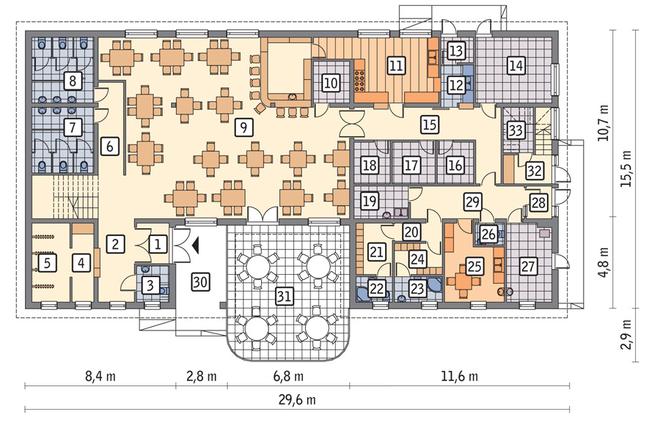 Budynek usługowy z częścią mieszkalną i pokojami gościnnymi UC39