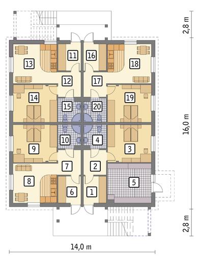 Budynek rekreacyjny całoroczny (z pokojami gościnnymi) UC47a
