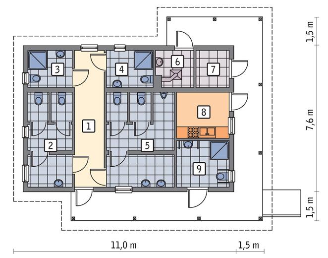 Budynek sanitarny, sezonowy UC55