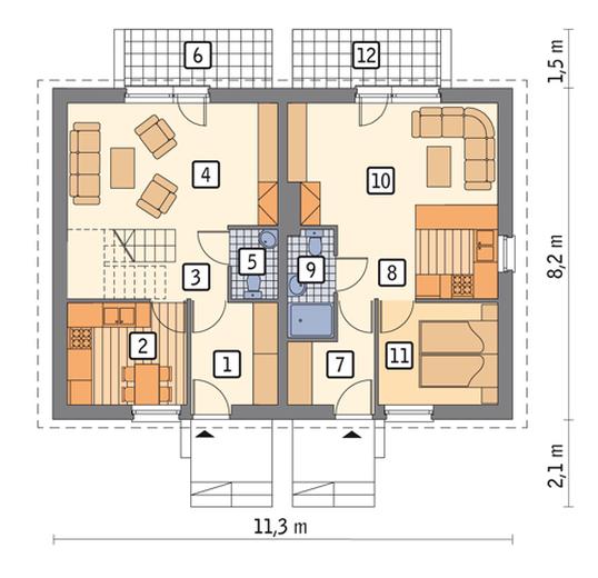 Sówka - wariant I (dwulokalowy)