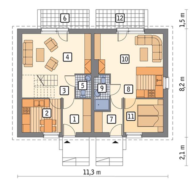 Sówka - wariant I (dwulokalowy)