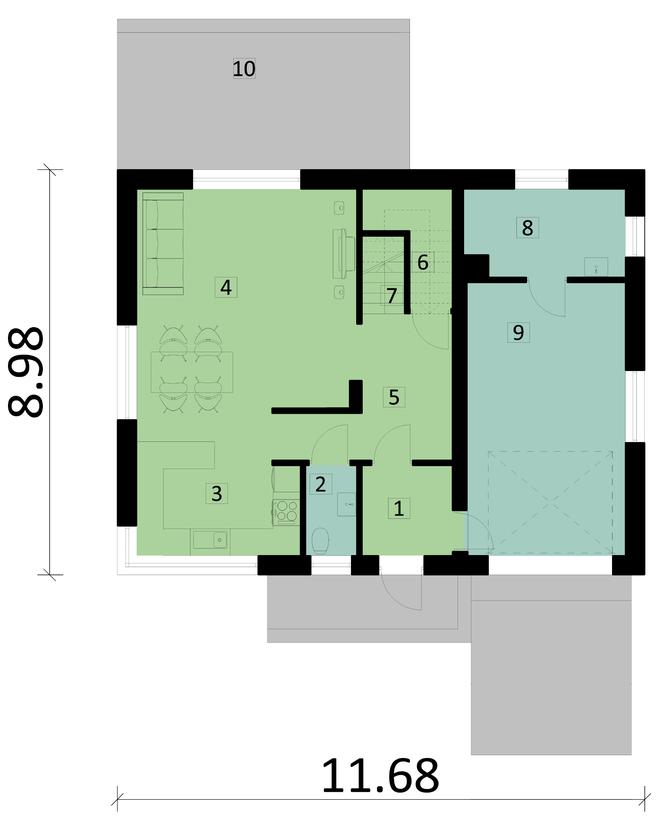 Projekt domu Ka16 war.2 Sz