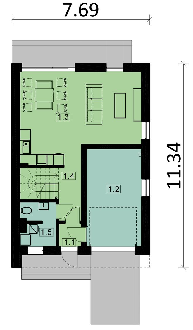 Projekt domu Ka12 S (segment)