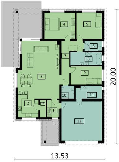 Projekt domu Ka23 war.1 Sz