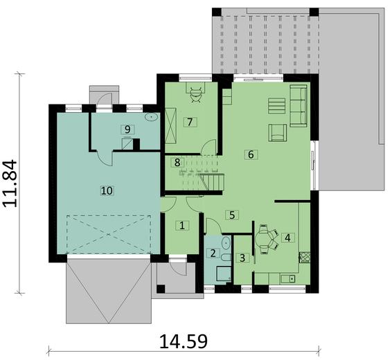 Projekt domu Ka52 war.2 Sz