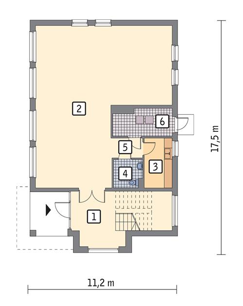 Rzut parteru POW. 145,3 m² 