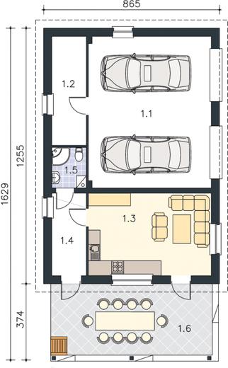 Garaż z częścią mieszkalną