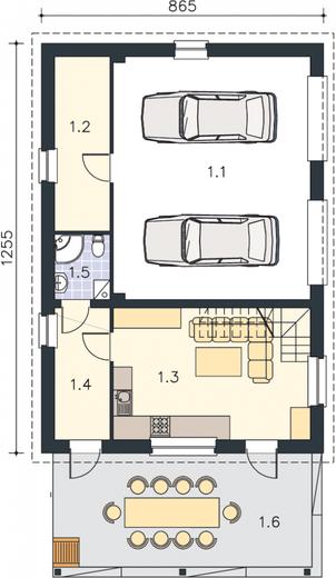 Garaż z częścią mieszkalną