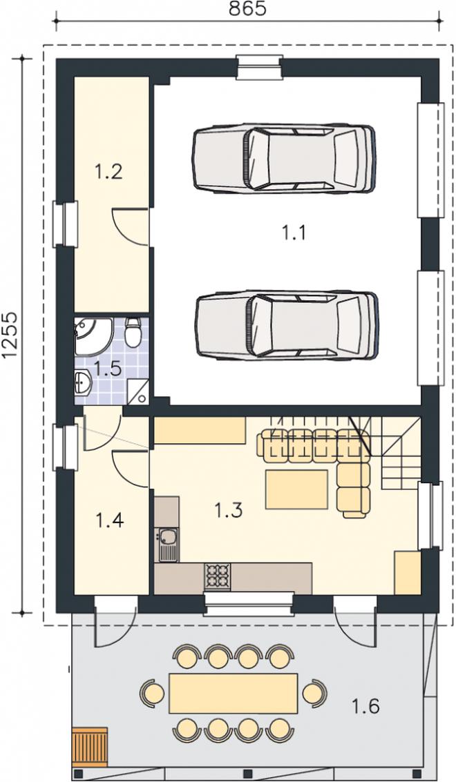 Garaż z częścią mieszkalną