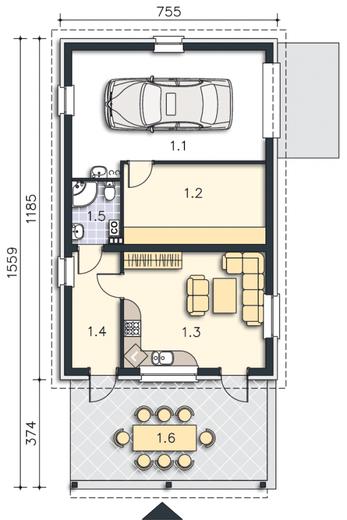 Garaż z częścią mieszkalną