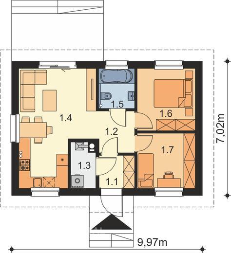 Tebe mini szkielet drewniany