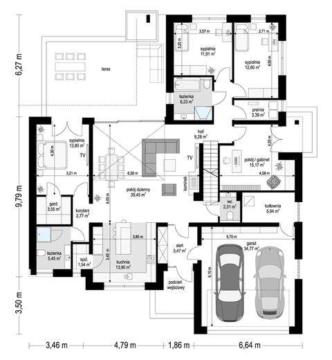 Willa Parterowa 4 wariant B