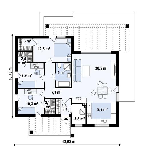 Projekt domu Zx105 D B