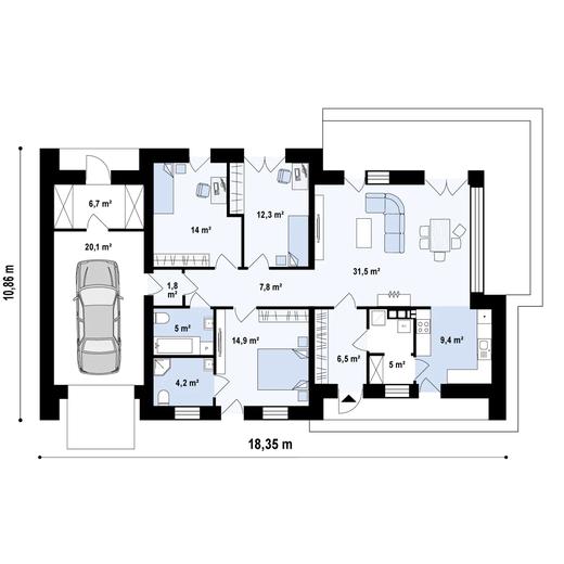 Projekt domu Zx35 GL