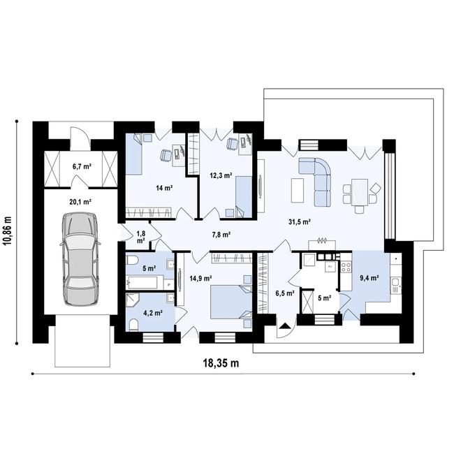 Projekt domu Zx35 GL
