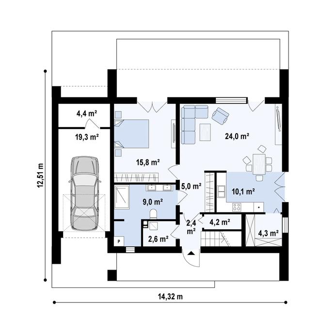 Projekt domu Zx55 2m